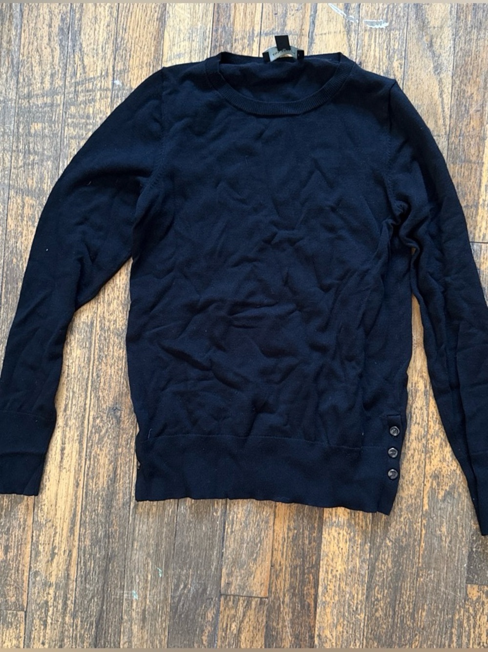 Ann Taylor Petite Black Crewneck Top